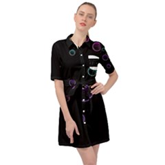 Bubble In Dark Belted Shirt Dress by Sabelacarlos