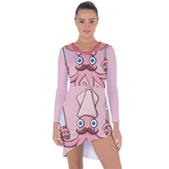 Squid Chef Cartoon Asymmetric Cut-out Shift Dress by sifis