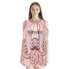 Squid Chef Cartoon Shoulder Cutout Velvet One Piece by sifis