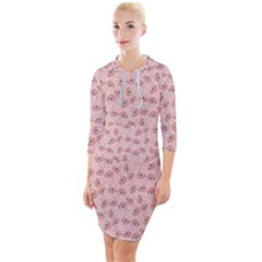 Squid Chef Pattern Quarter Sleeve Hood Bodycon Dress by sifis