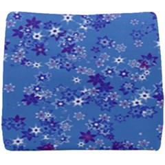 Cornflower Blue Floral Print Seat Cushion by SpinnyChairDesigns