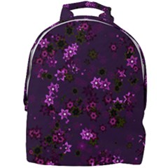 Purple Flowers Mini Full Print Backpack by SpinnyChairDesigns