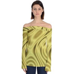 Golden Wave  Off Shoulder Long Sleeve Top by Sabelacarlos