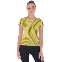 Golden Wave Short Sleeve Sports Top  by Sabelacarlos