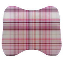 Pink Madras Plaid Velour Head Support Cushion by SpinnyChairDesigns