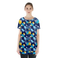 Geometric Hypnotic Shapes Skirt Hem Sports Top by tmsartbazaar