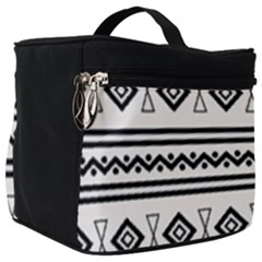 Black And White Aztec Make Up Travel Bag (big) by tmsartbazaar