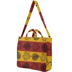 Autumn Leaves Colorful Nature Square Shoulder Tote Bag by Mariart