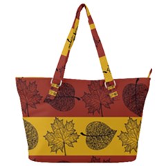 Autumn Leaves Colorful Nature Full Print Shoulder Bag by Mariart