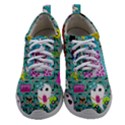 Blue Denim And Drawings Daisies Aqua Athletic Shoes View1