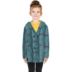 Blue Motif Design Kids  Double Breasted Button Coat by tmsartbazaar