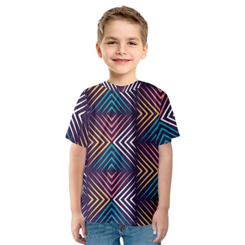 Vintage Motif Design Kids  Sport Mesh Tee by tmsartbazaar