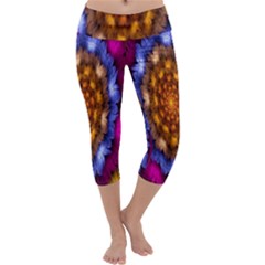 Fractal Flower Capri Yoga Leggings by Sparkle