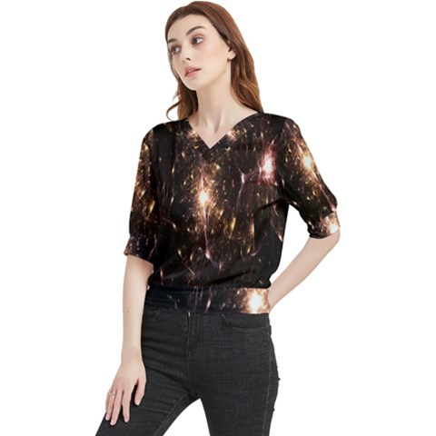 Glowing Sparks Quarter Sleeve Blouse by Sparkle