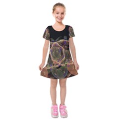 Fractal Geometry Kids  Short Sleeve Velvet Dress by Sparkle