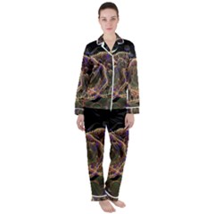 Fractal Geometry Satin Long Sleeve Pyjamas Set by Sparkle