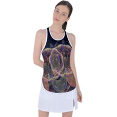 Fractal Geometry Racer Back Mesh Tank Top by Sparkle