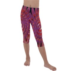 Chakra Flower Kids  Lightweight Velour Capri Leggings  by Sparkle
