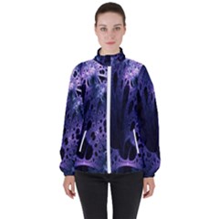 Fractal Web Women s High Neck Windbreaker by Sparkle