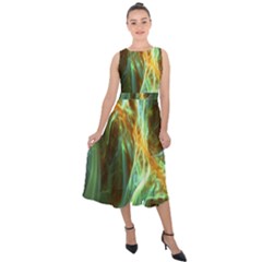 Abstract Illusion Midi Tie-back Chiffon Dress by Sparkle