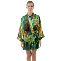 Abstract Illusion Long Sleeve Satin Kimono by Sparkle