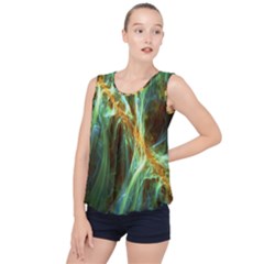 Abstract Illusion Bubble Hem Chiffon Tank Top by Sparkle