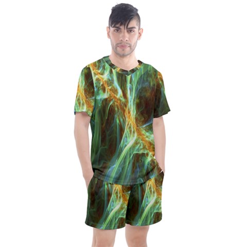 Abstract Illusion Men s Mesh Tee And Shorts Set by Sparkle