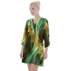 Abstract Illusion Open Neck Shift Dress by Sparkle