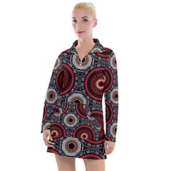 Tribal Aztec Mandala Art Women s Long Sleeve Casual Dress by tmsartbazaar