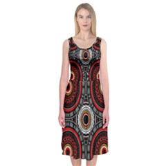 Tribal Aztec Mandala Art Midi Sleeveless Dress by tmsartbazaar