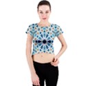 Arabic Geometric Design Pattern  Crew Neck Crop Top View1