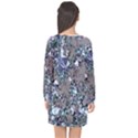 Crystal Puke Long Sleeve Chiffon Shift Dress  View2