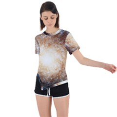 Galaxy Space Asymmetrical Short Sleeve Sports Tee by Sabelacarlos