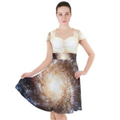 Galaxy Space Cap Sleeve Midi Dress by Sabelacarlos