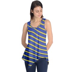 Yellow Blue Stripped Fish Sleeveless Tunic by LoolyElzayat