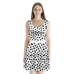  Black And White Seamless Cheetah Spots Split Back Mini Dress  by LoolyElzayat