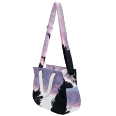 Colorful Overcast, Pink,violet,gray,black Rope Handles Shoulder Strap Bag by MartinsMysteriousPhotographerShop