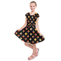 Geometric Diamond Tile Kids  Short Sleeve Dress by tmsartbazaar