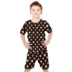 Geometric Diamond Tile Kids  Tee And Shorts Set by tmsartbazaar