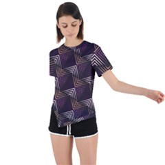 Zigzag Motif Design Asymmetrical Short Sleeve Sports Tee by tmsartbazaar