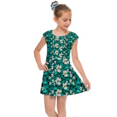 Cherry Blossom Forest Of Peace And Love Sakura Kids  Cap Sleeve Dress by pepitasart