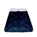 Blue Sashiko pattern Fitted Sheet (Full/ Double Size) View1