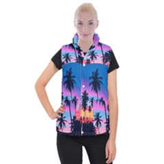 Sunset Palms Women s Button Up Vest by goljakoff