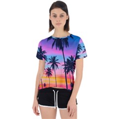 Sunset Palms Open Back Sport Tee by goljakoff