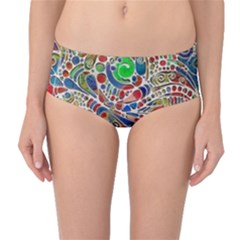 Pop Art - Spirals World 1 Mid-waist Bikini Bottoms by EDDArt