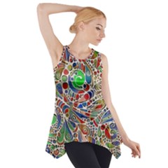 Pop Art - Spirals World 1 Side Drop Tank Tunic by EDDArt