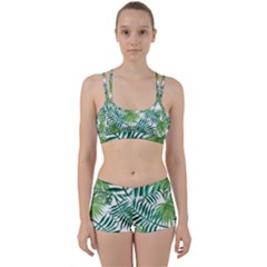 Green Tropical Leaves Perfect Fit Gym Set by goljakoff