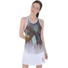 Digital Geometry Racer Back Mesh Tank Top by Sparkle