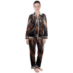 Digital Geometry Satin Long Sleeve Pyjamas Set by Sparkle