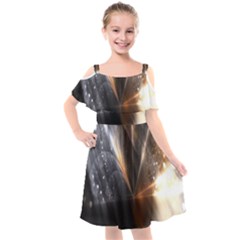 Geometry Diamond Kids  Cut Out Shoulders Chiffon Dress by Sparkle